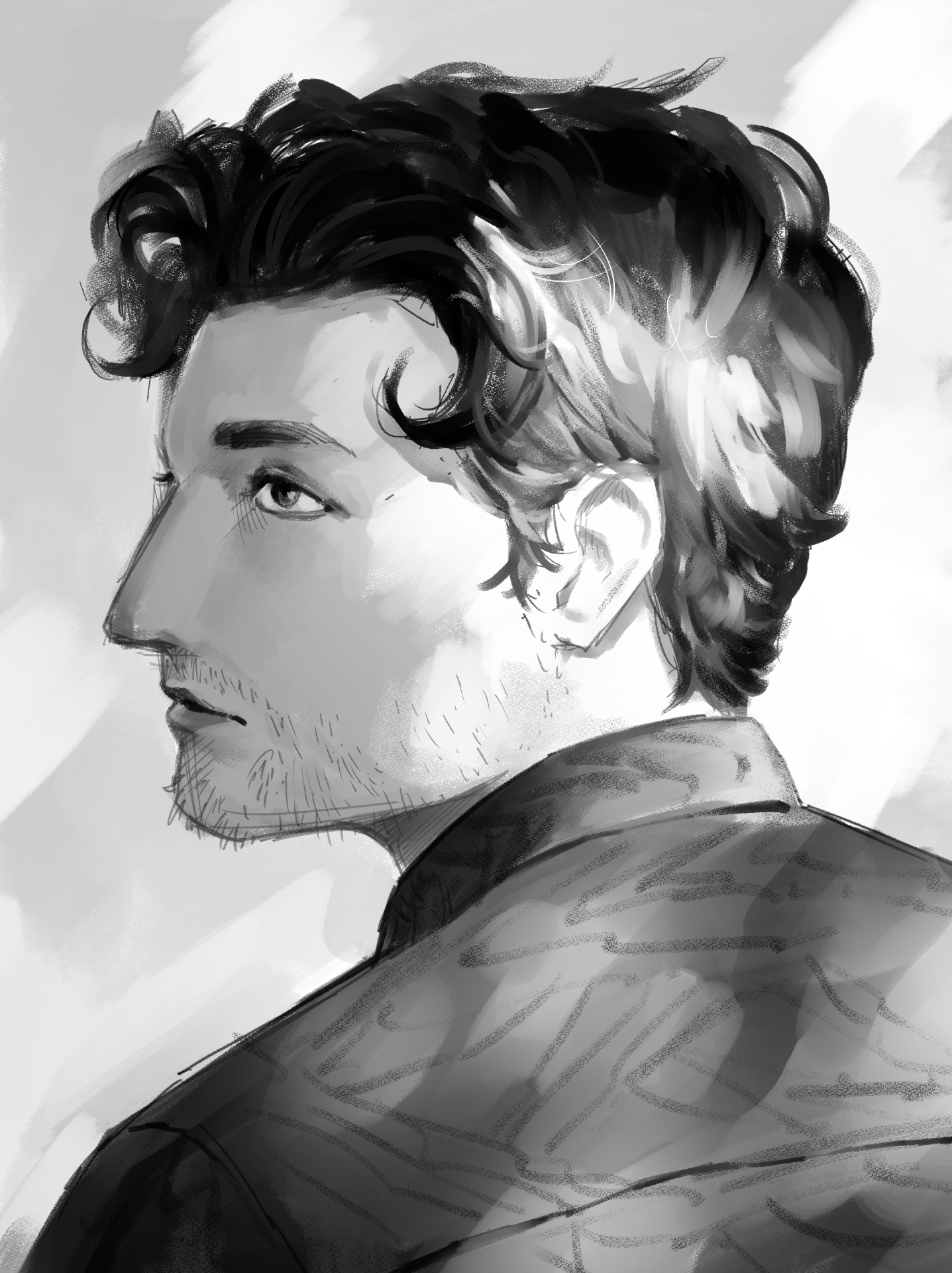 A portrait drawn digitally